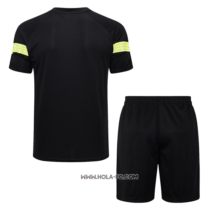 Chandal del Manchester City 2022-2023 Manga Corta Negro - Pantalon Corto